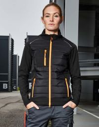 Softshell Steppjacke Damen Schwarz / Orange